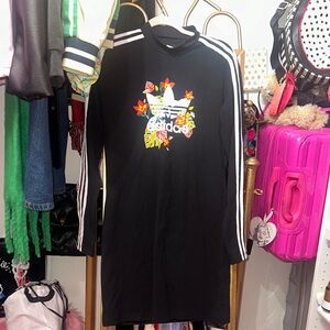 Adidas x Her Studio London Women’s Black Long Sleeve Dress w/ Floral Logo, Sz L